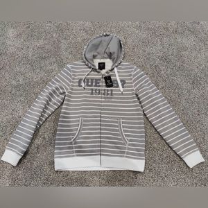 Guess Stripped Gray/ White Hoodie